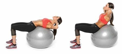 uvijanje na fitball za mršavljenje na trbuhu i stranama